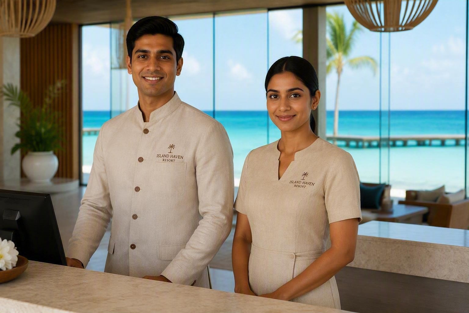 Maldives Resort Uniform Supplier India - Front Office Hotel Staff Uniforms